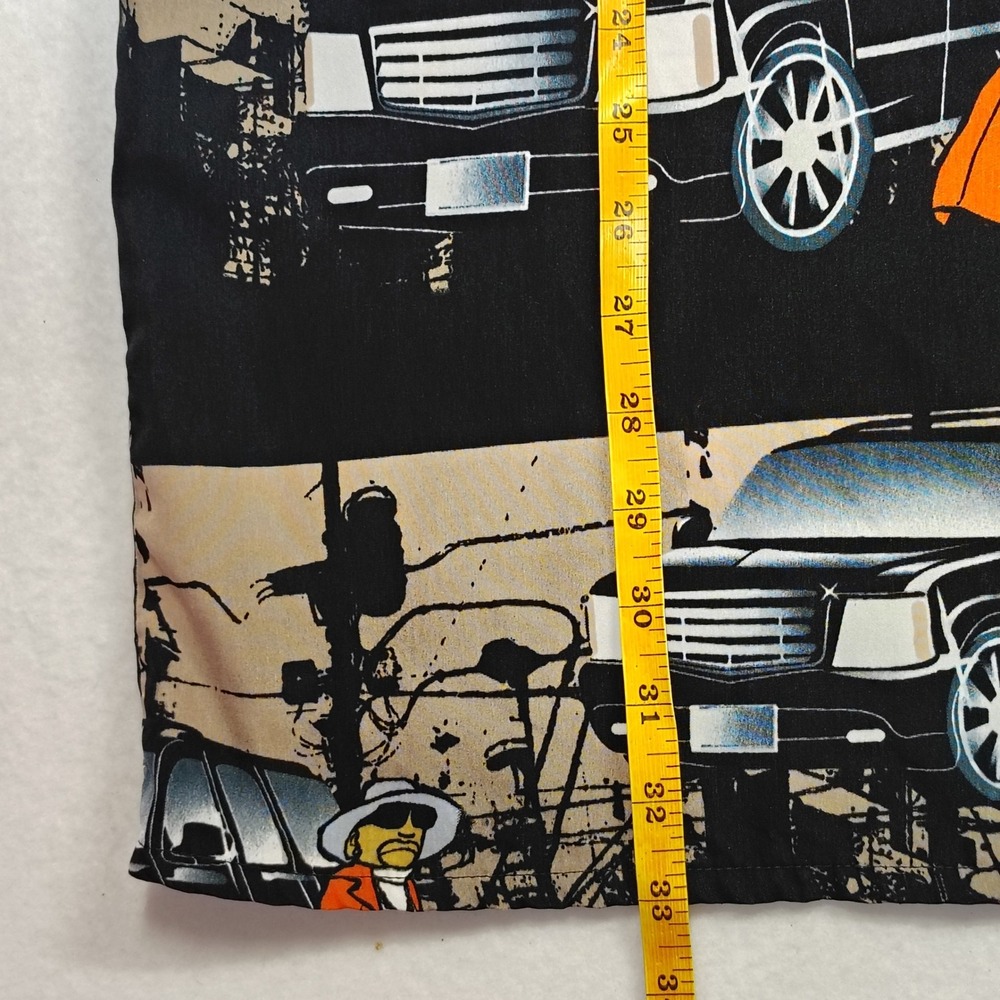 Vtg‎ Uprok Cadillac Shirt Men 3XL Black Orange Short Sleeve Button Up streetwear - Picture 3 of 10